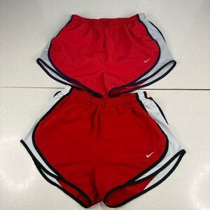 Nike Women's Red and White Athletic Shorts Pair of 2